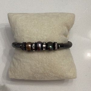 8” bracelet crystal and pearl